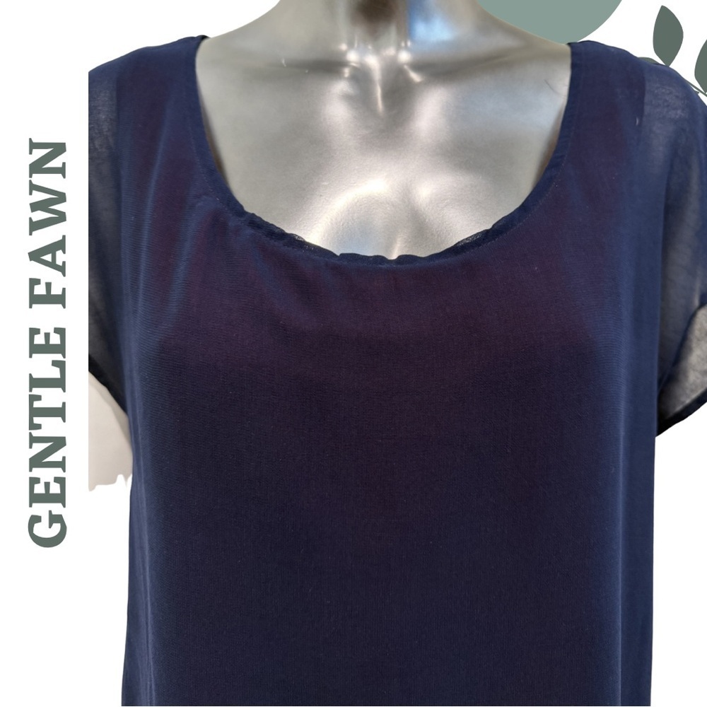 Gentle Fawn Layered Chiffon Dress Navy Medium - Picture 6 of 8